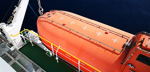 Lifeboat on board a vessel