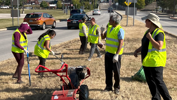 Survitec Sharon Center Help Flowerscape Program Creating A New Flowerbed By Removing Grass Cleaning Raking And Spreading